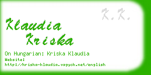 klaudia kriska business card